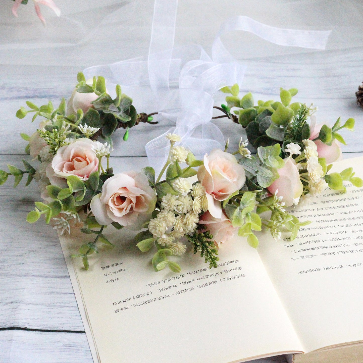 Forest Style Curled Edge Rose Headband