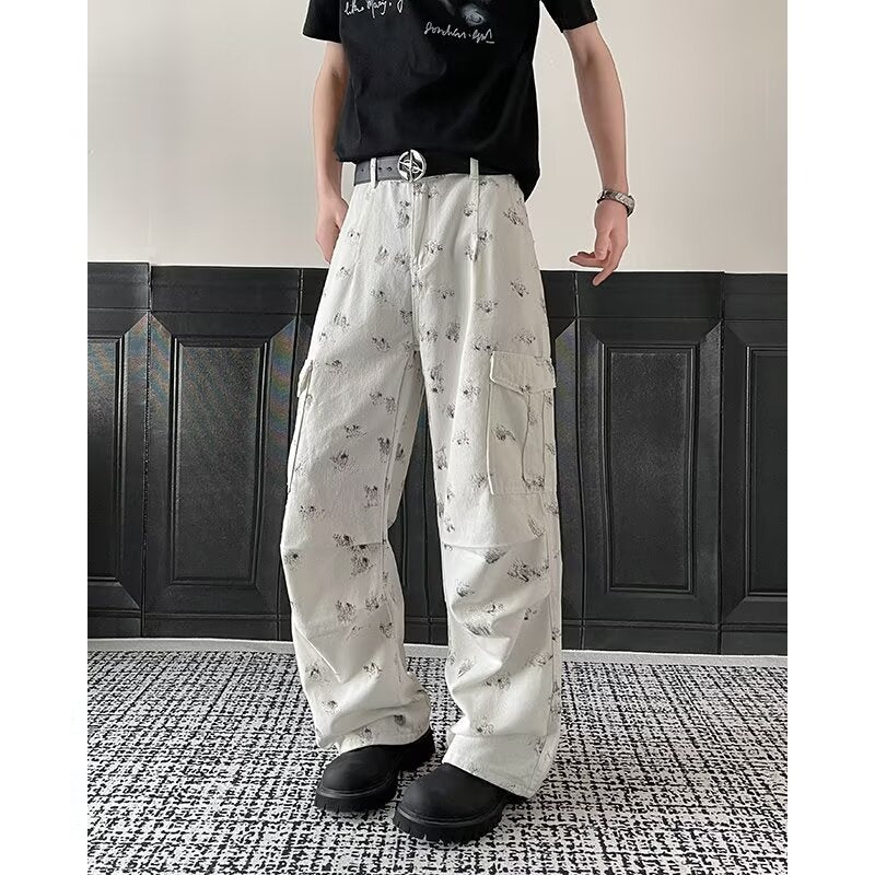 Retro Paint Dot Military Work Pants