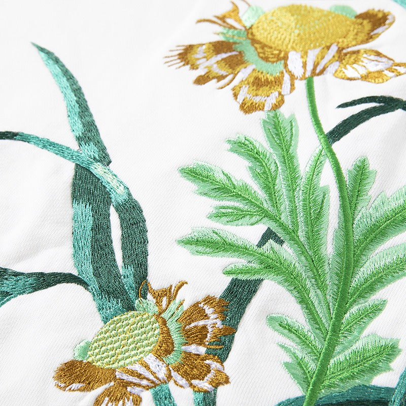 Floral Embroidery Tassel Sweatshirt - Harajuku Style