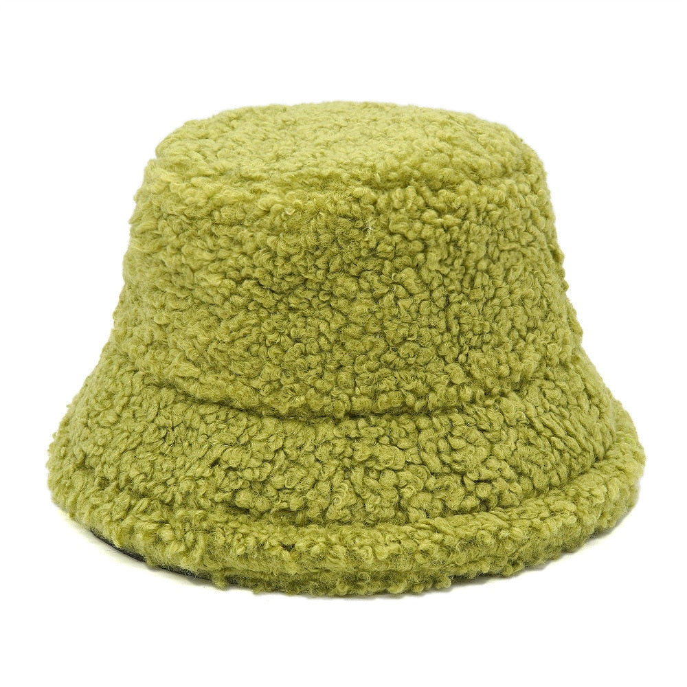 Camouflage Faux Fur Bucket Hat - Warm & Stylish Fisherman Hat