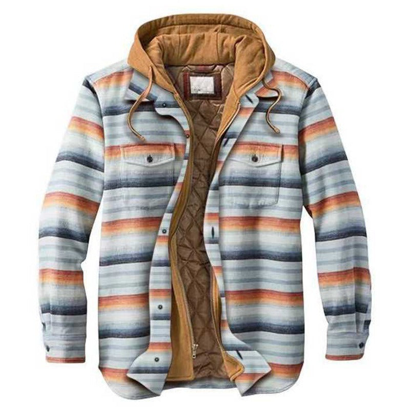 Men's Harajuku Plaid Jacket - Cotton 3D Printed Coat
