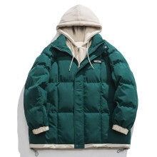 Harajuku Style Thickened Hooded Cotton Jacket for Men
