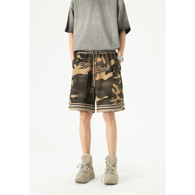 Camouflage Workwear Casual Five Quarter Pants