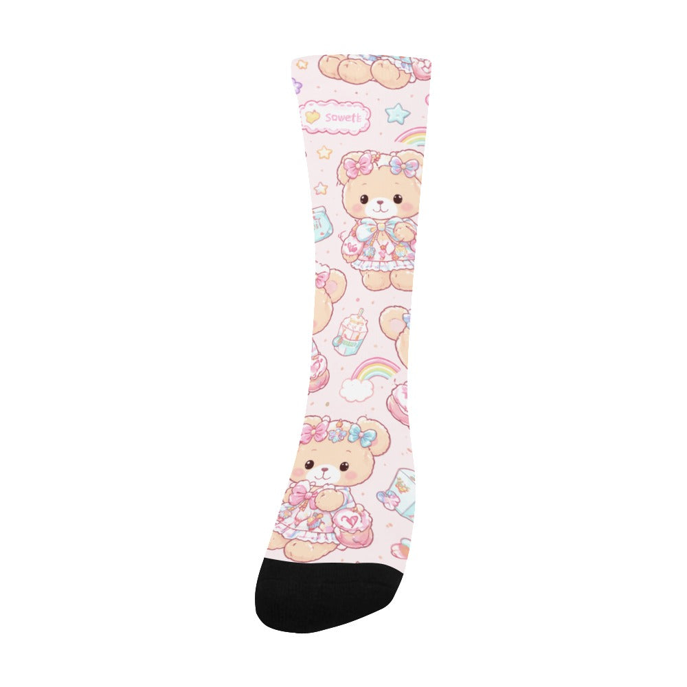 Pastel Harajuku Teddy Bear Custom Socks