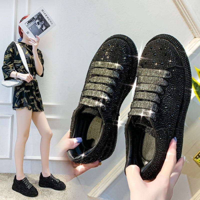 Trendy Full Diamond Sponge Cake Sole Sports Shoes