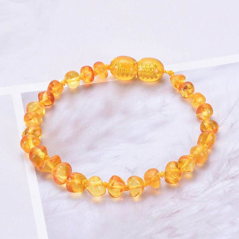 Baltic Sea Amber Baby Bracelet - Irregular Handcrafted Jewelry