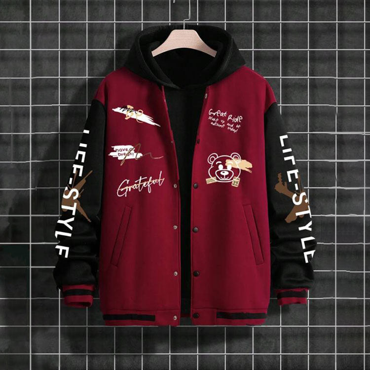 Men's Harajuku Style Baseball Jacket - Trendy Casual Wear
