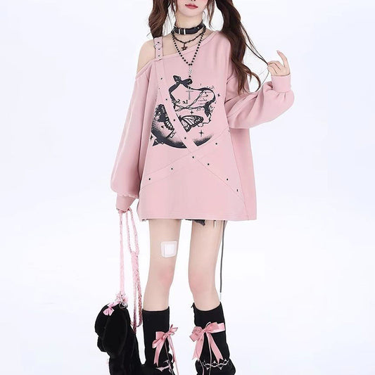 Long Sleeved Pink Harajuku Sweatshirt