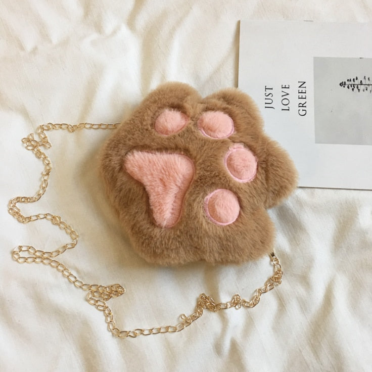Cute Bear Paw Plush Coin Purse for Kids