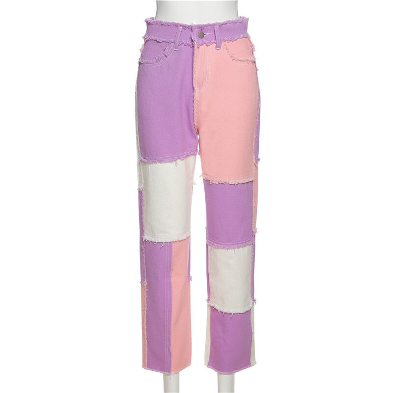 Harajuku Style Patchwork High Waist Hip Hop Trousers