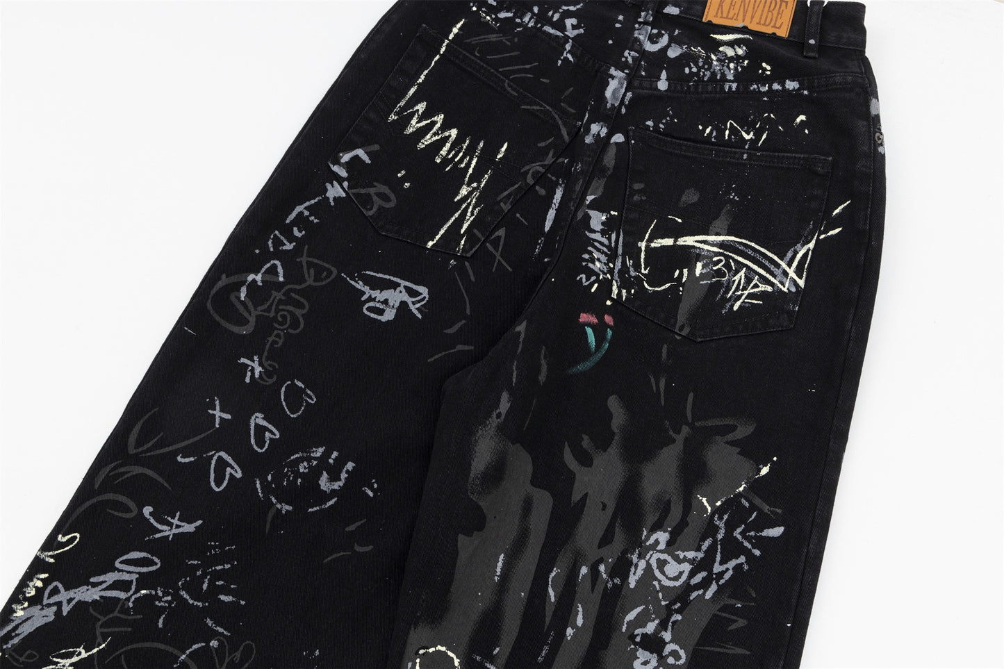 Harajuku Style Wide Leg Denim Jeans for Women