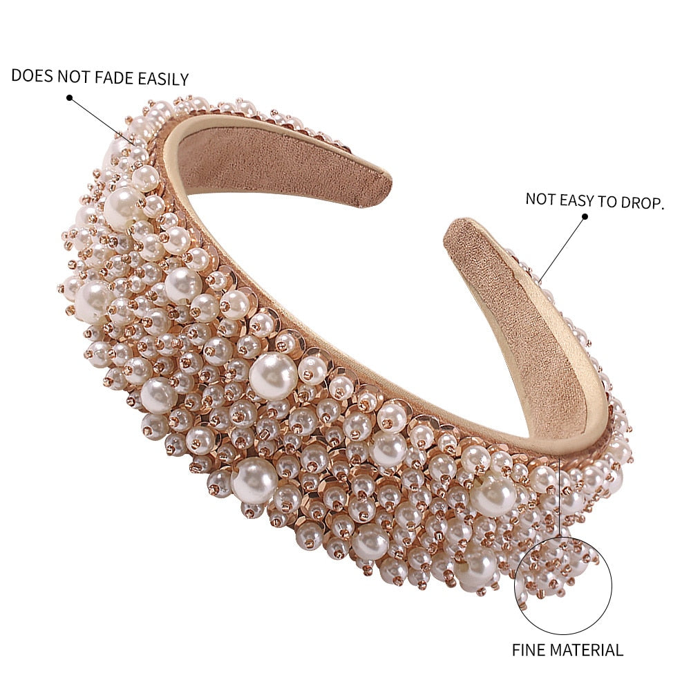 Elegant Handmade Imitation Pearl Hairband