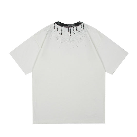 Harajuku Style Cartoon Print Short Sleeve T-Shirt