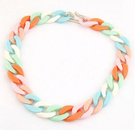 Colorful Chunky Chain Necklace for Women - Harajuku Style