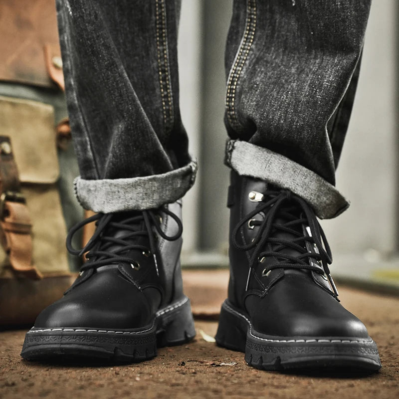 Harajuku Style Boots - Bold Yellow High Tops for Men