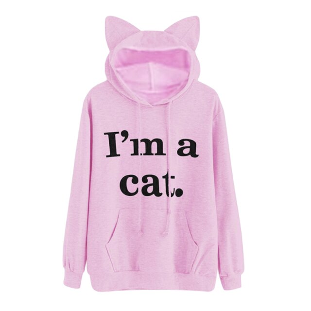 Harajuku Kawaii Cat Ear Hoodie - I AM A CAT