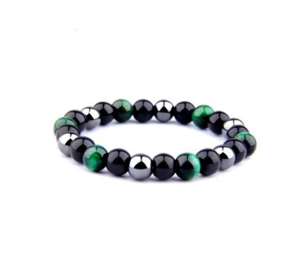 Harajuku Style Tiger Eye & Obsidian Gemstone Bracelet