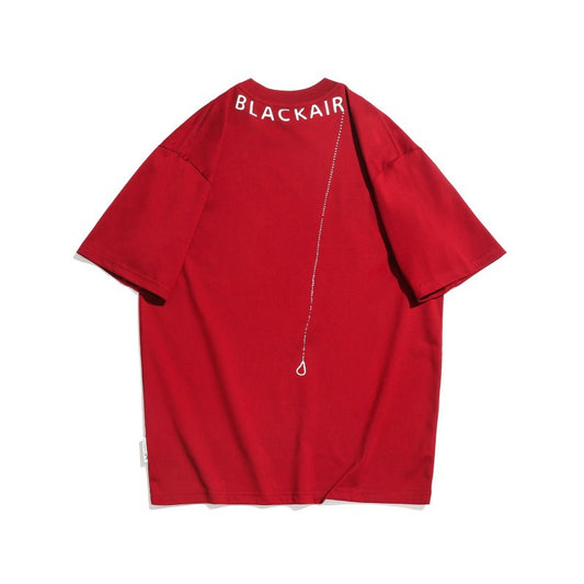 Harajuku Style Letter Embroidery Loose Short Sleeve Shirt