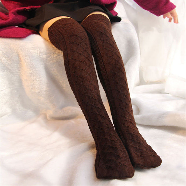 Harajuku Style Over Knee Socks - Sexy Cable Knit Thigh-Highs