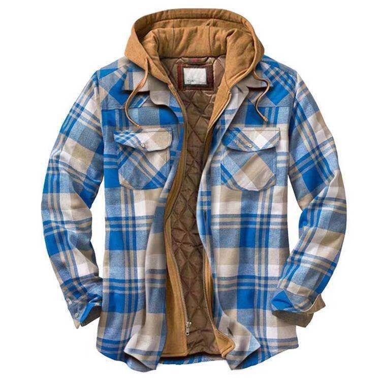 Men's Harajuku Plaid Jacket - Cotton 3D Printed Coat