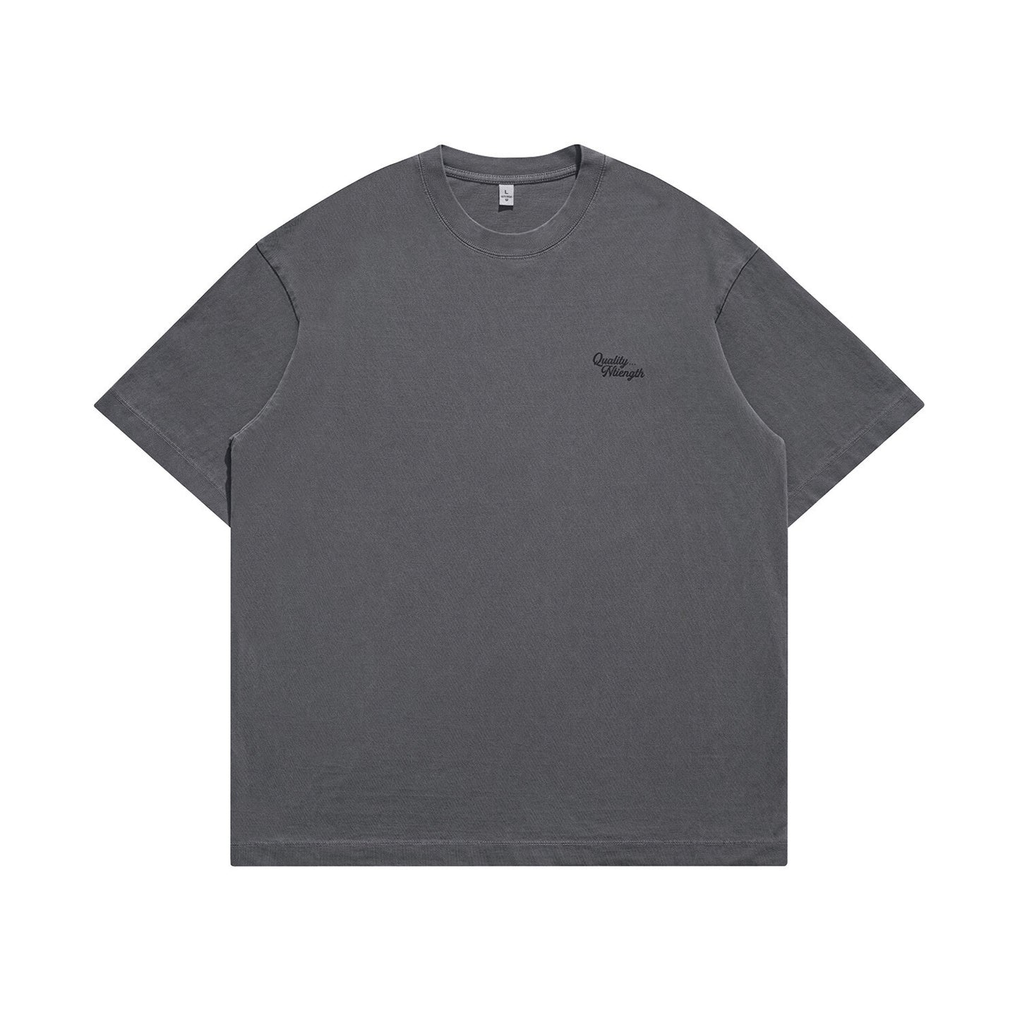 Washed Distressed Mottled Print Loose Casual Tee