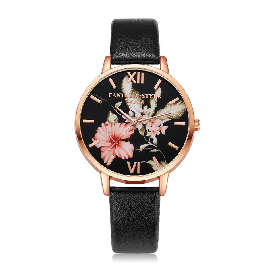 Harajuku Style Women’s Floral Bracelet Watch