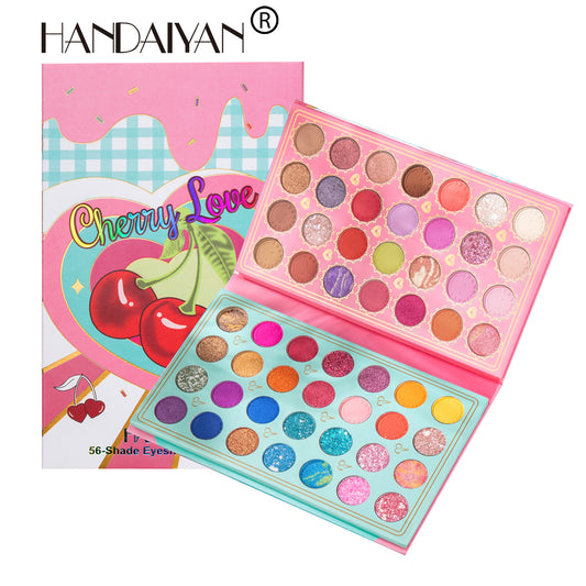 56 Color Pearlescent Eyeshadow Palette for Bold Harajuku Looks