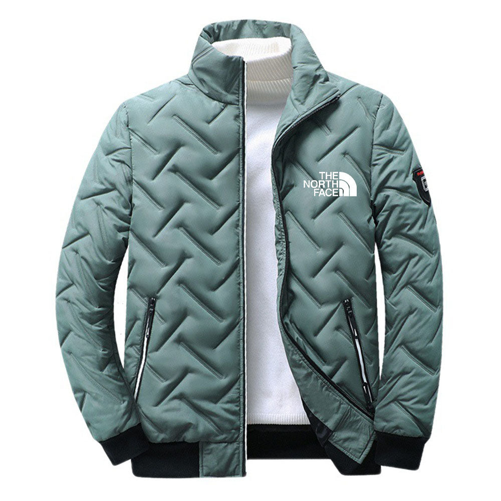 Trendy Men's Diamond Shaped Cotton Coat with Fleece