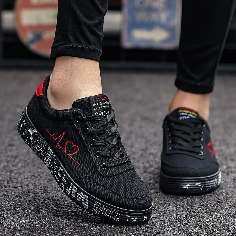 Harajuku Style Round Toe Lace Up Platform Sneakers