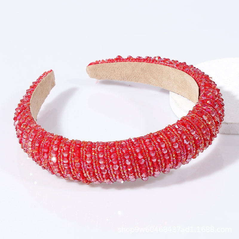 Red Thin Sponge Pearl Headband