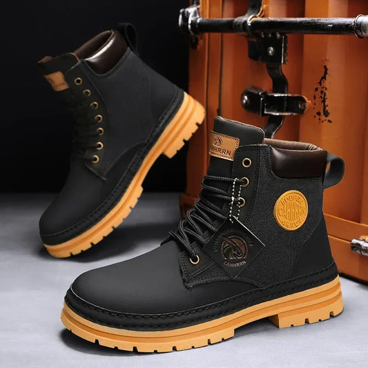 Men's Big Yellow Martin Boots - Harajuku Style
