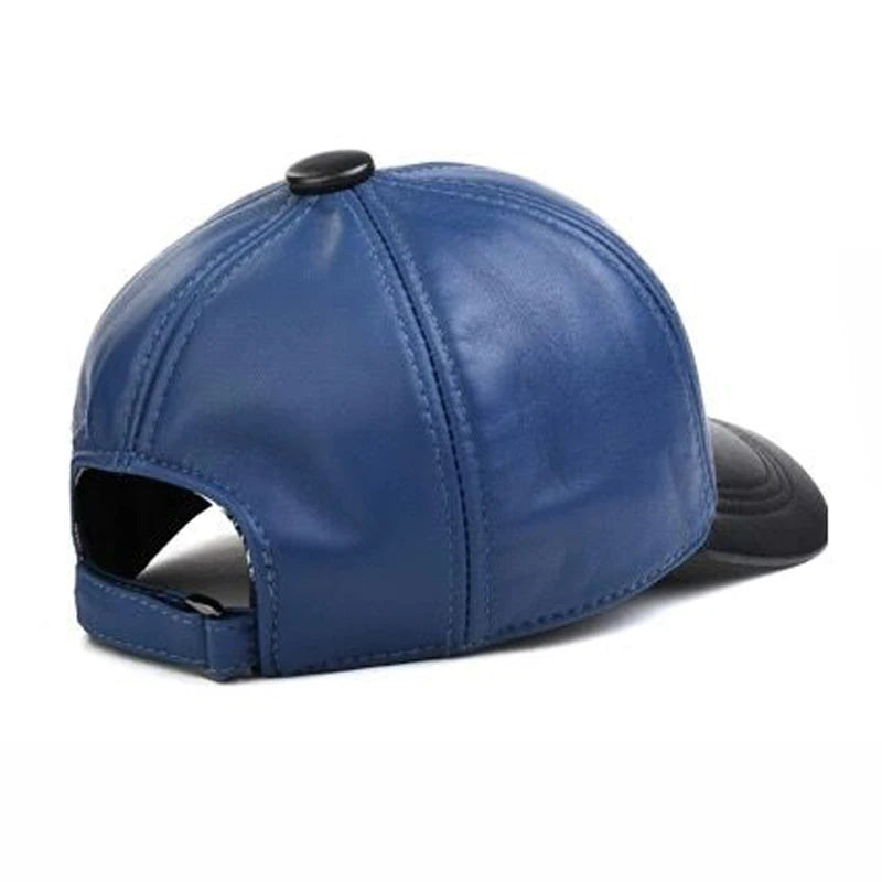 Candy Color Real Leather Baseball Caps - Harajuku Style