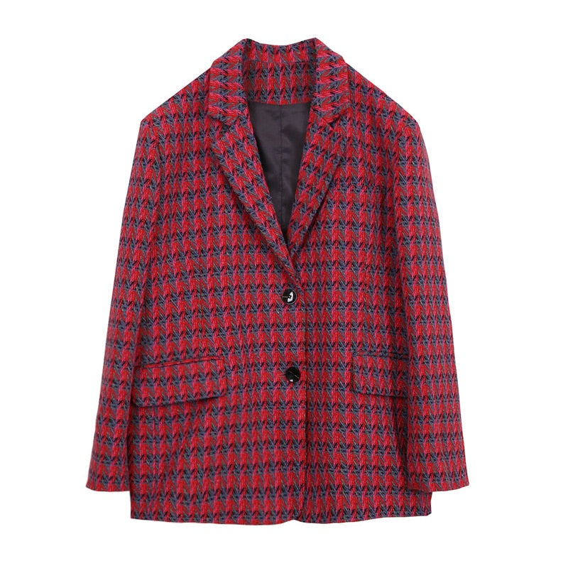 Chic Tweed Blazer for Women - Elegant Winter Outerwear