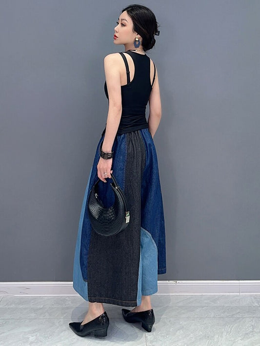 Harajuku Style Patchwork Wide Leg Pants