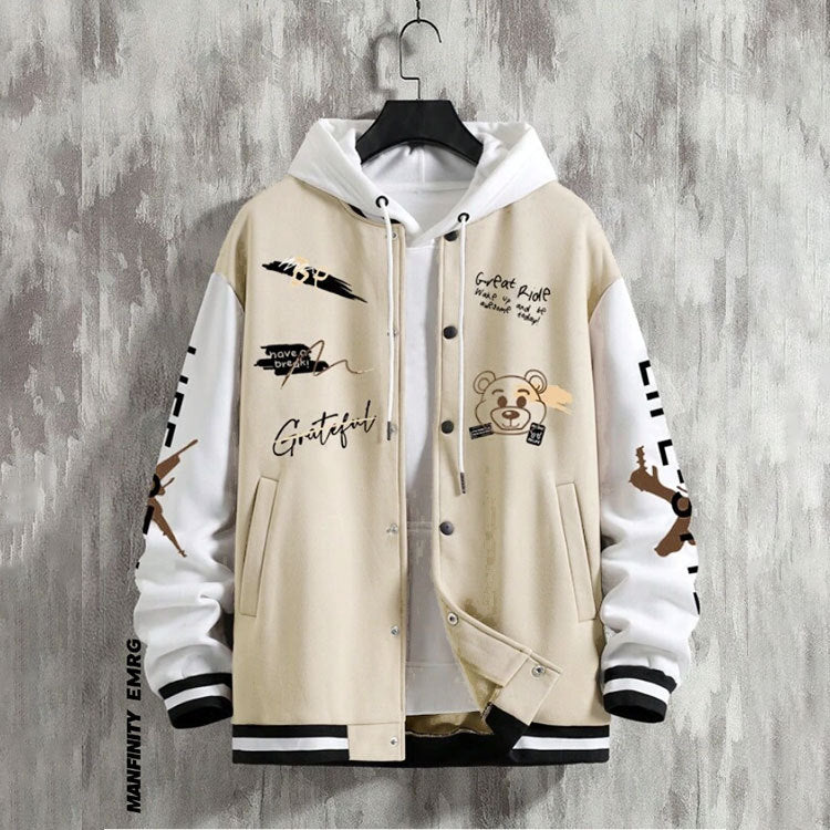 Men's Harajuku Style Baseball Jacket - Trendy Casual Wear
