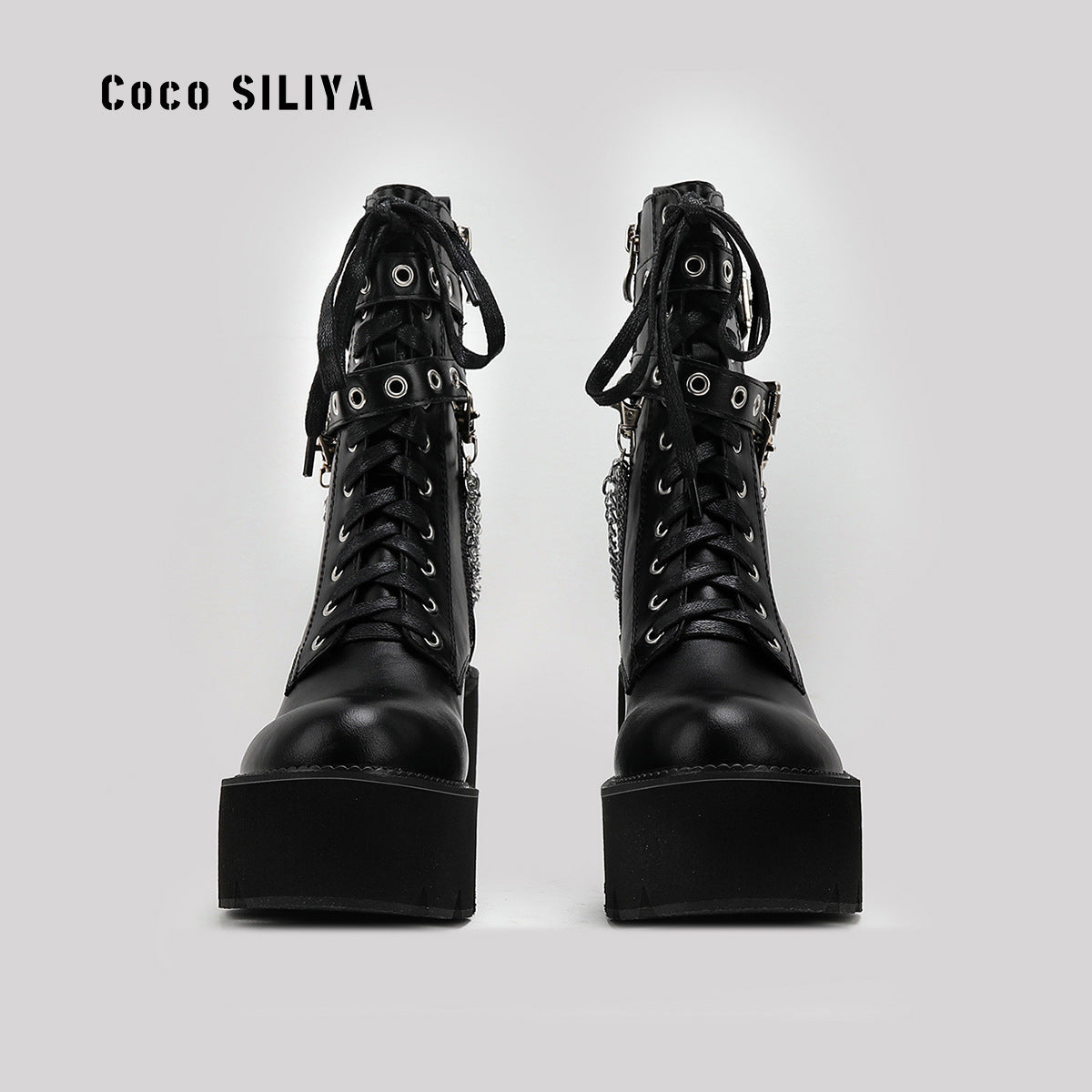 Harajuku Style Thick Heel Muffin Boots