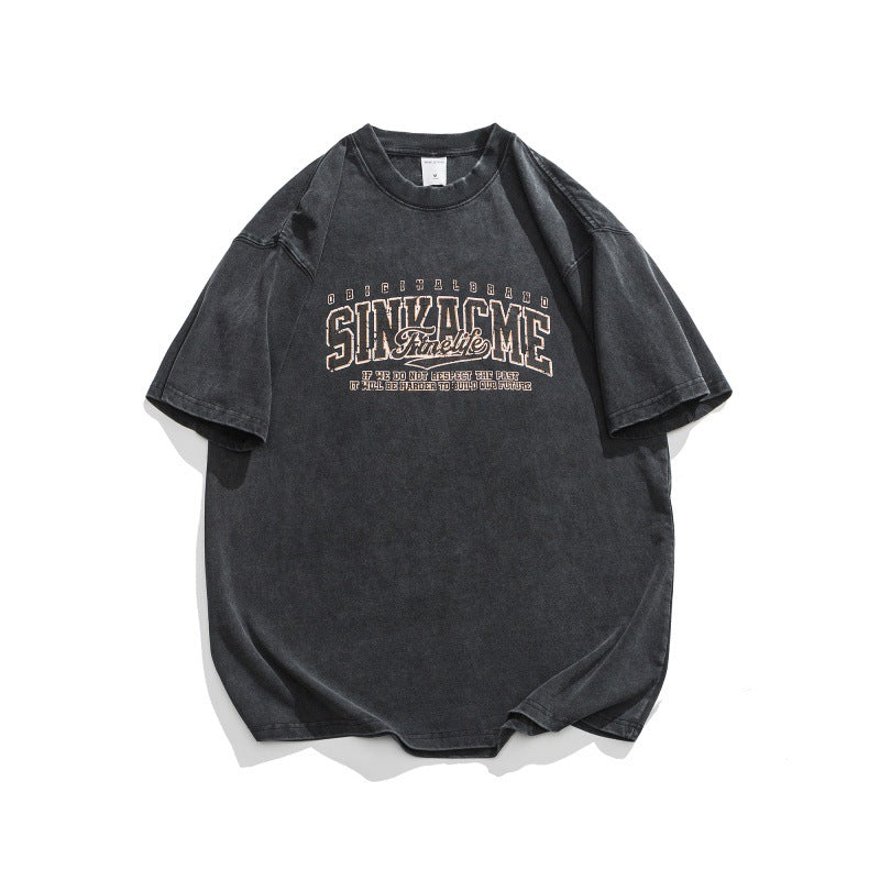 Harajuku Style Vintage Letter Print Loose Tee