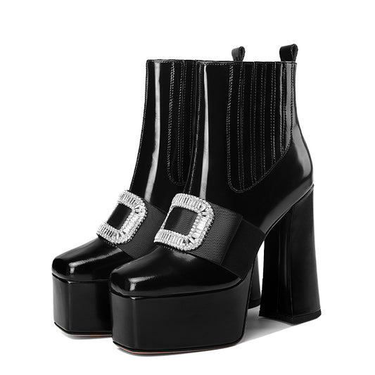 Autumn & Winter Leather Women's Wedding Stage Boots