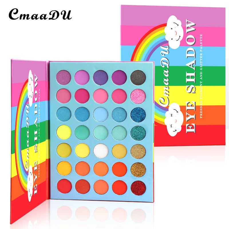 35 Colors Rainbow Matte Eyeshadow Palette - Waterproof & Glitter