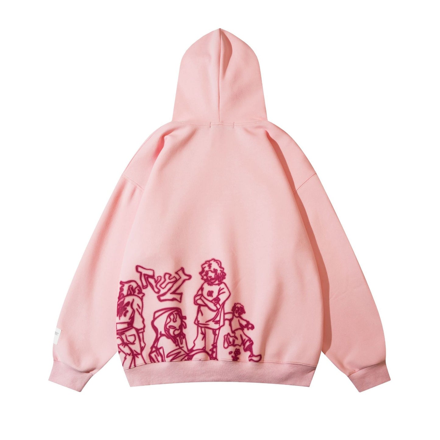 Harajuku Style Pink Graffiti Print Hoodie