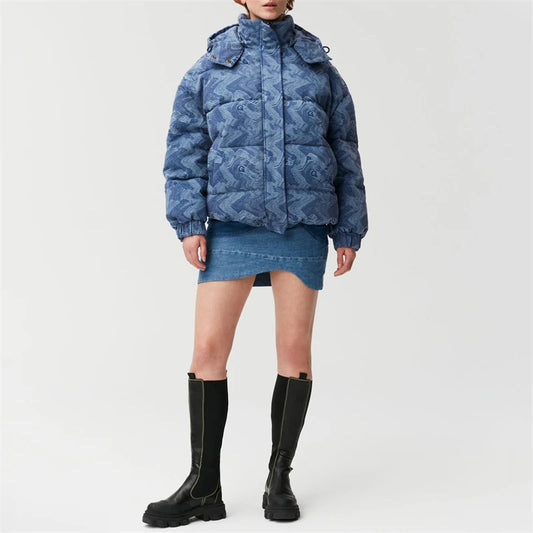 Harajuku Style Women's Zipper Hooded Duck Down Jacket