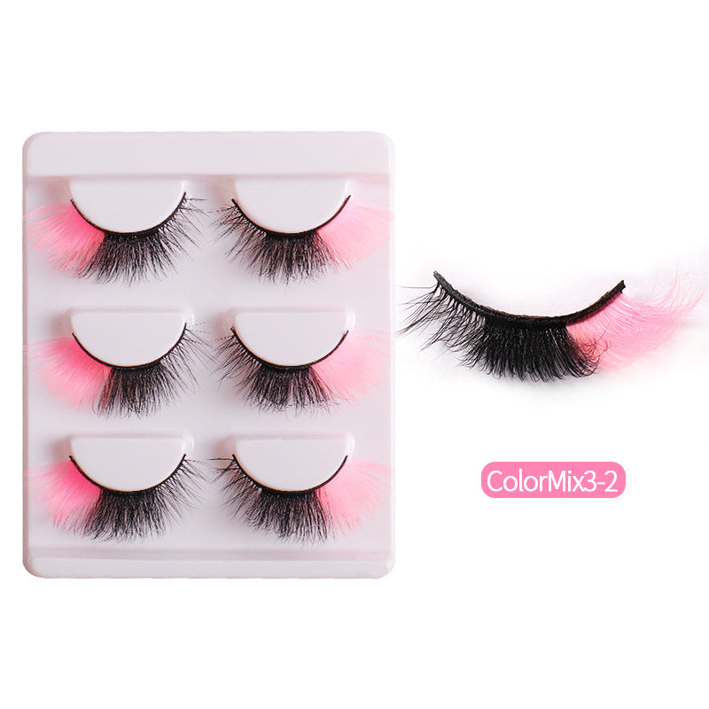 Colorful Fluffy Cat Eye False Eyelashes - Harajuku Style