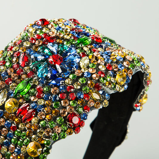 Oversized Rhinestone Wide-Brimmed Headband