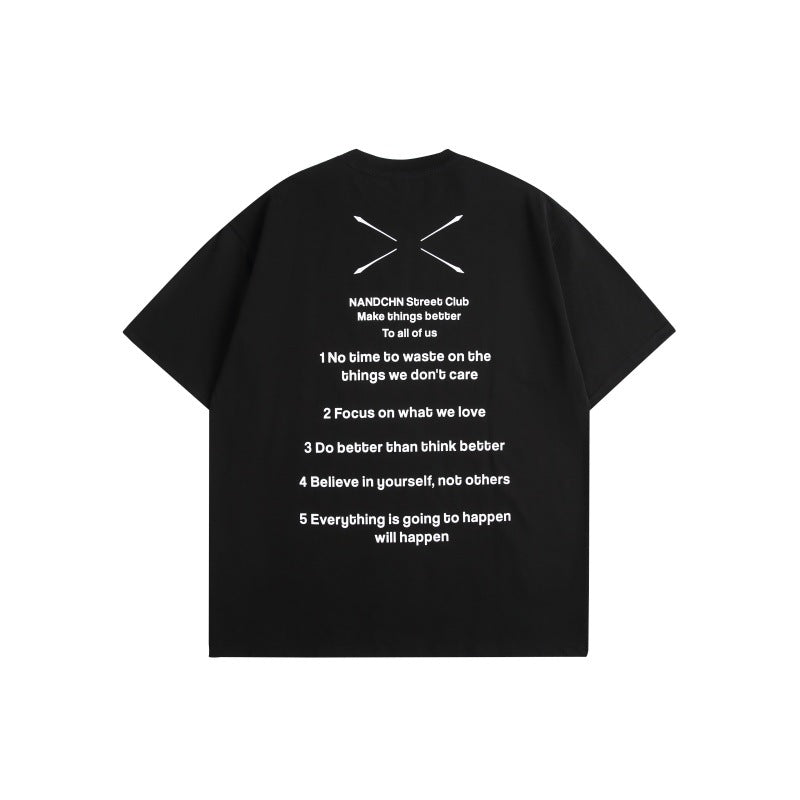 Harajuku Style Loose Fit Letter Print T-Shirt