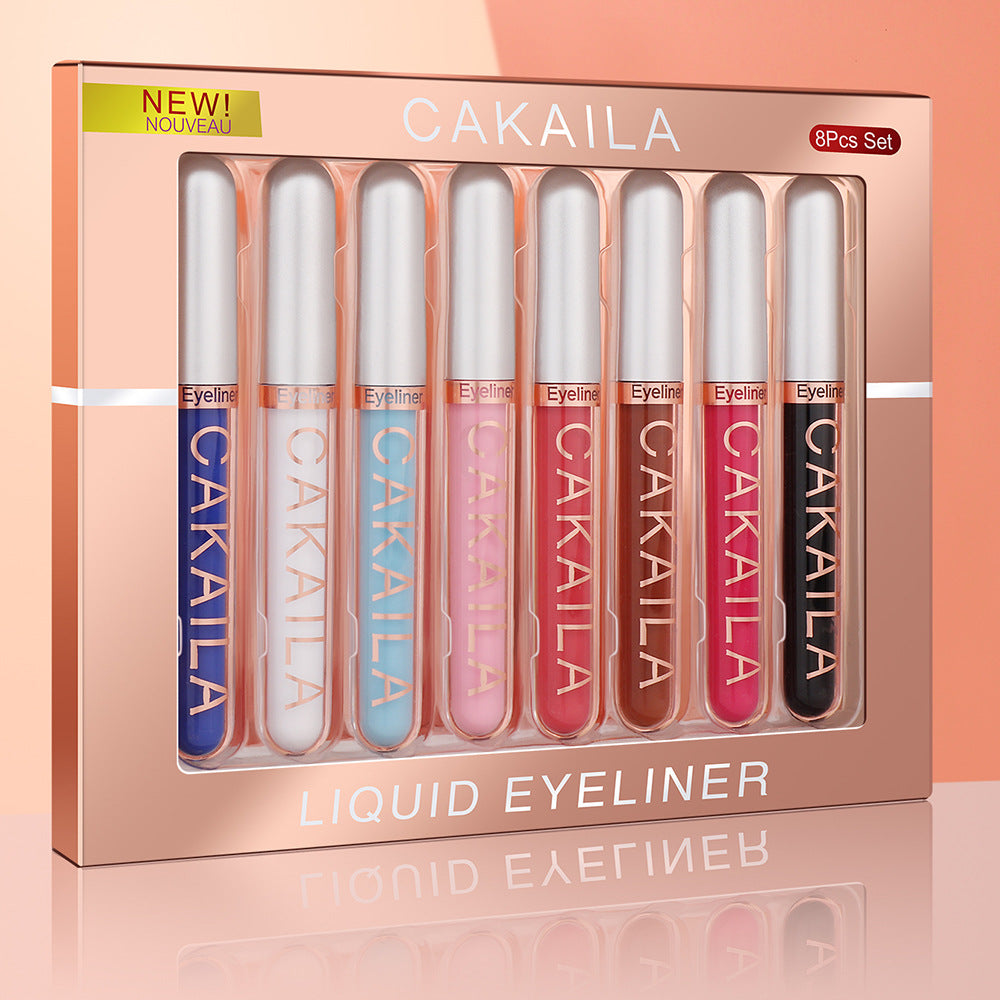8 Color Matte Glitter Liquid Eyeliner Set – Long-Lasting & Smudge-Proof