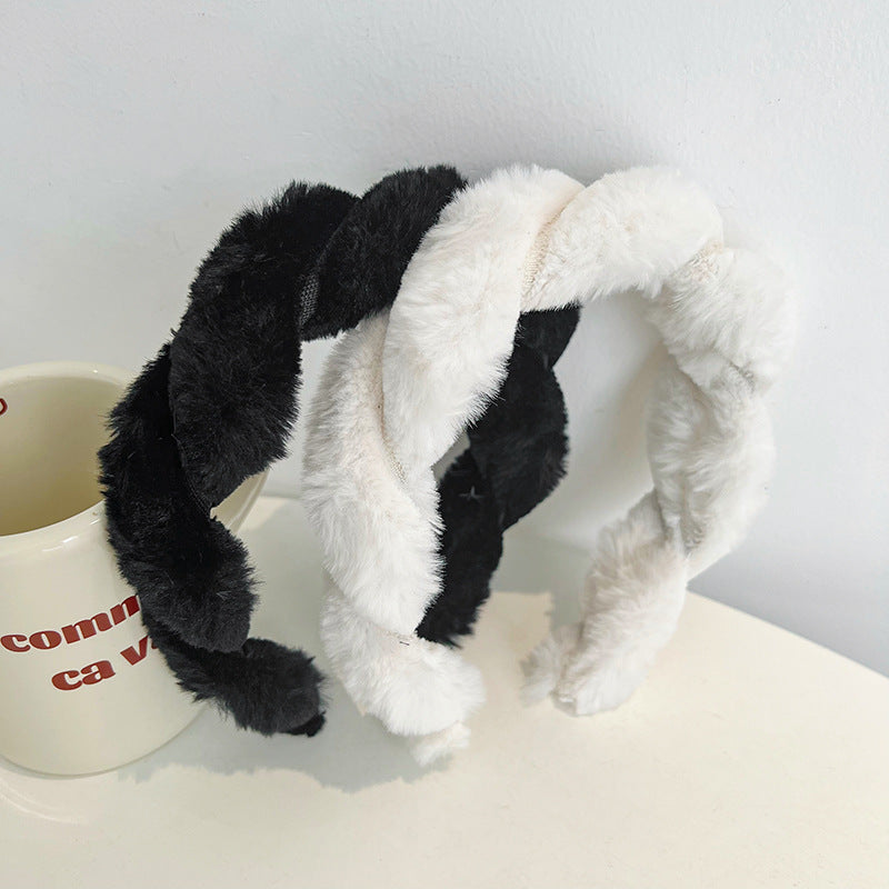 Cute Furry Rabbit Hair Braid Hair Band