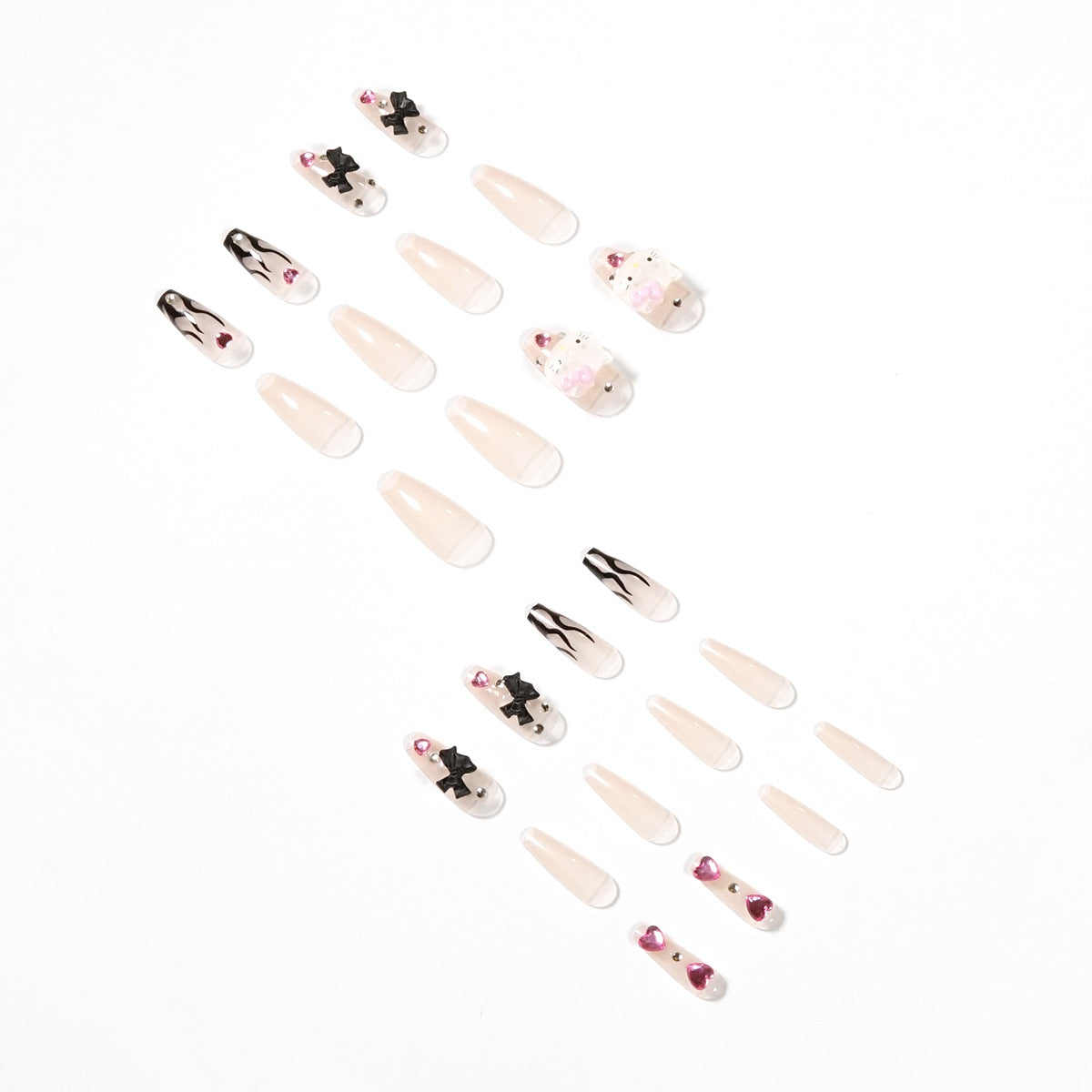 Harajuku Black Flame Y2K Style Nail Patch Set