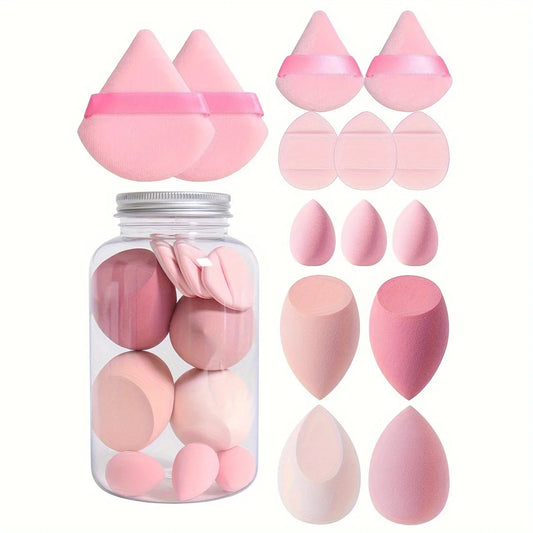 14 Pcs Colorful Makeup Sponge Set - Triangle Blenders