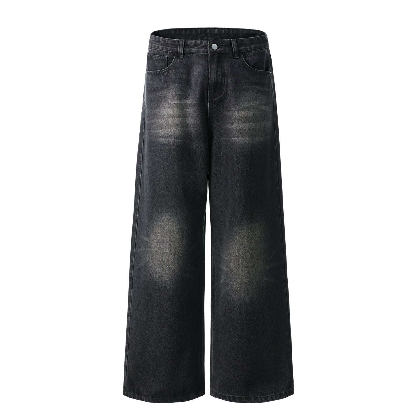 Streetwear Brushed Heavy-Process Washed Denim Pants
