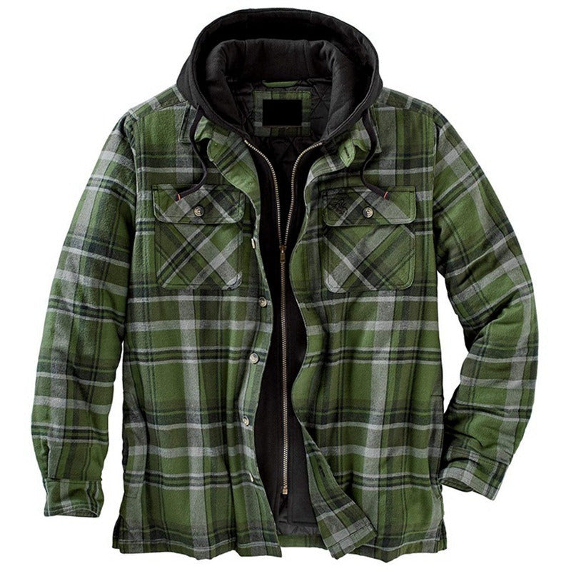 Men's Harajuku Plaid Jacket - Cotton 3D Printed Coat